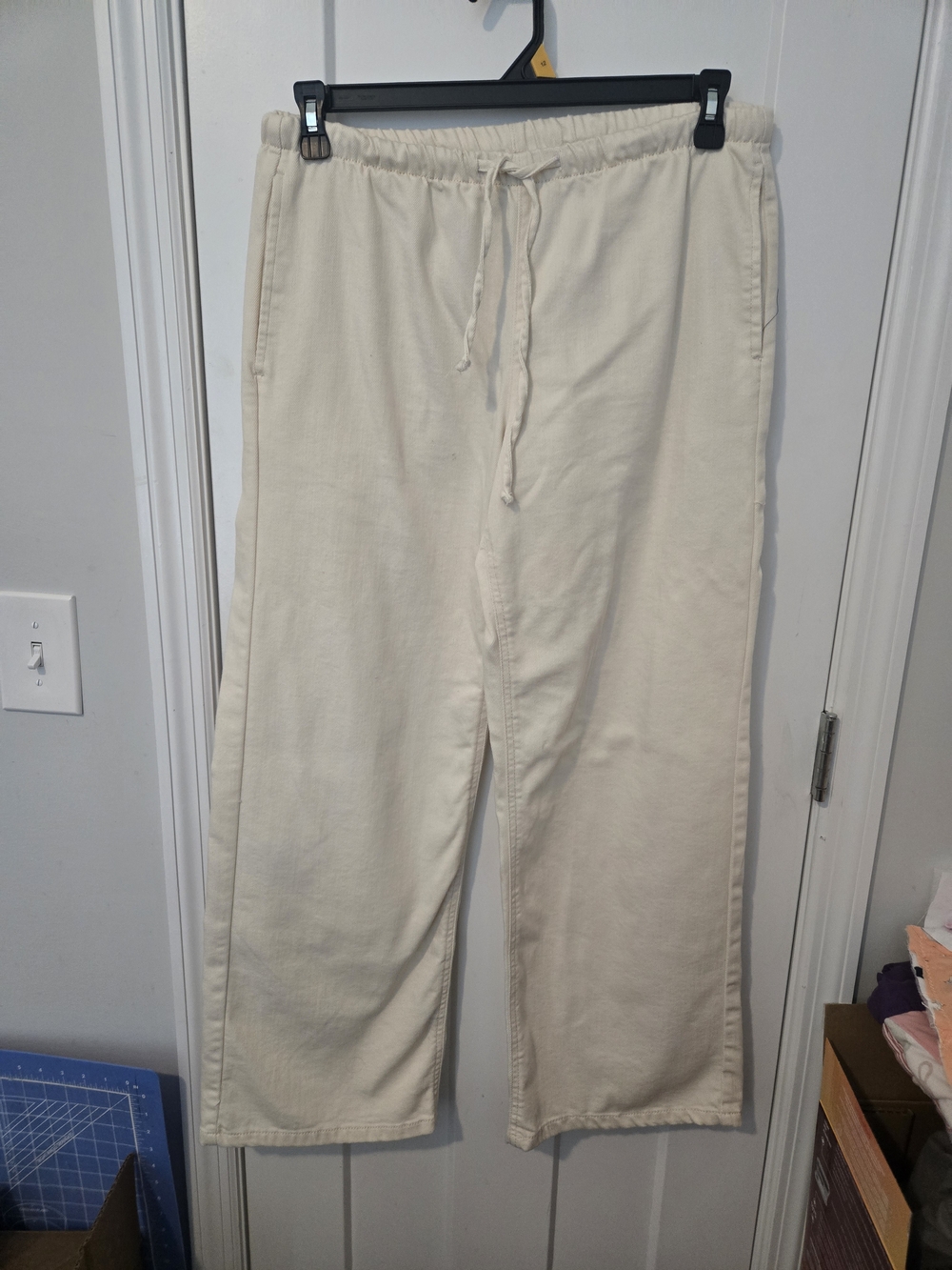 Vanilla Star Cream Drawstring Sweatpants for Men